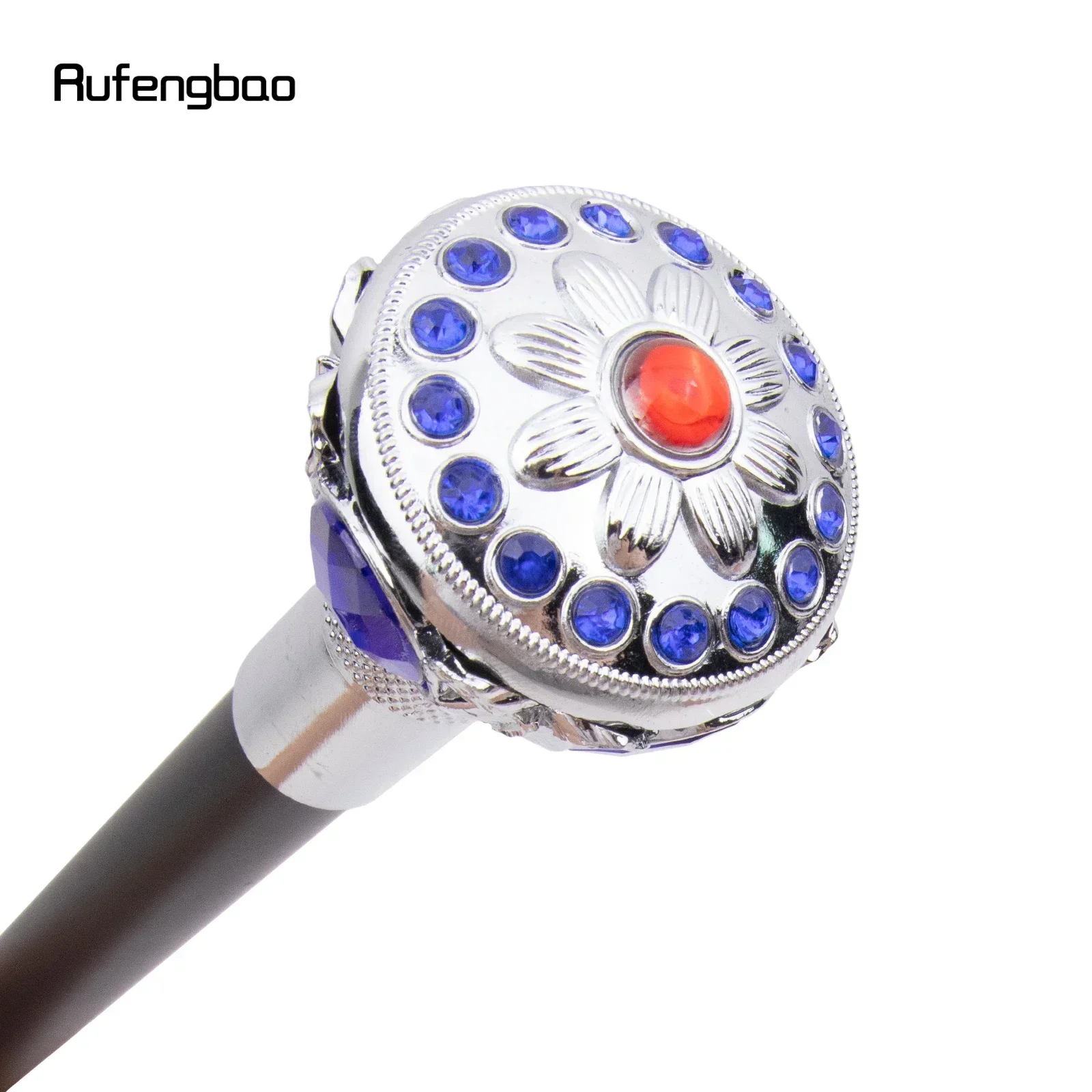 عصا المشي الأنيقة على شكل كرة زهرية باللون الأبيض والأزرق، عصا تزيين كلاسيكية للحفلات التنكرية، Steampunk وEyday