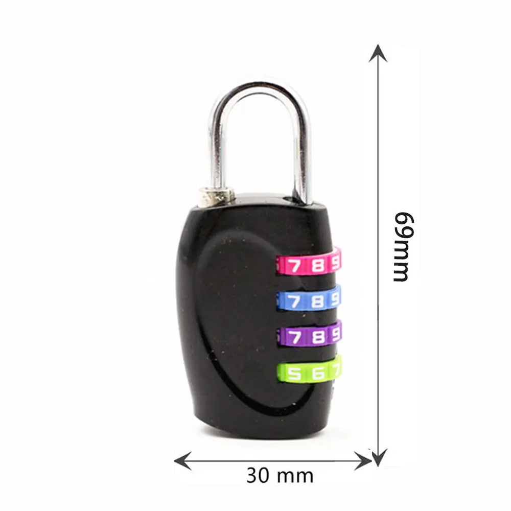 69*30mm Heavy Duty 4 Dial Digit Combination Lock Weatherproof Protection Security Padlock Outdoor Gym Safely Code Lock 3 Colors