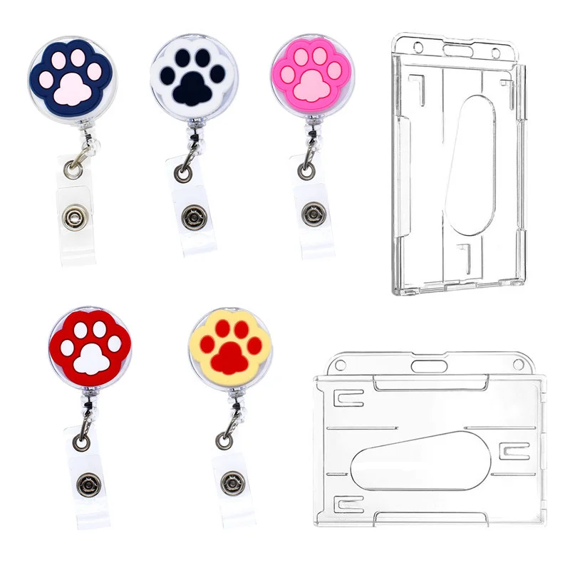 Cat Claw Badge Reels Retractable Cartoon ID Badge Clips for Work Card Holder Id Badge Holder