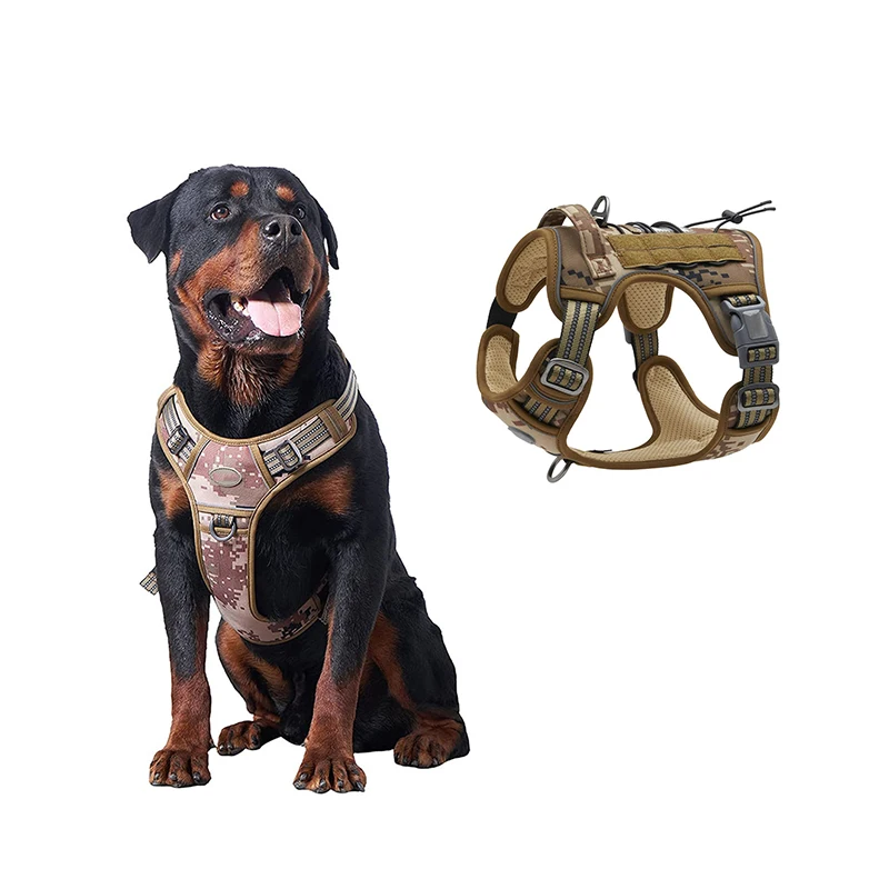 

Tactical Dog Harness For Medium Large Dog No Pull Adjustable Hound Working Training Vest Easy Control Pet Military Service Leash