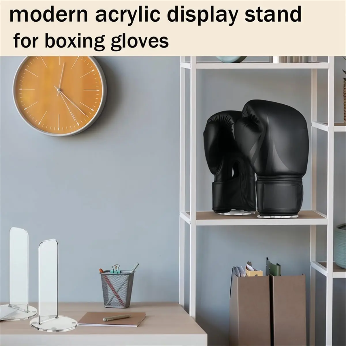 New arrival  2 Pack Boxing Glove Holder Rack Boxing Gloves Display Stand Sports Gloves Vertical Display Rack Desk Stand
