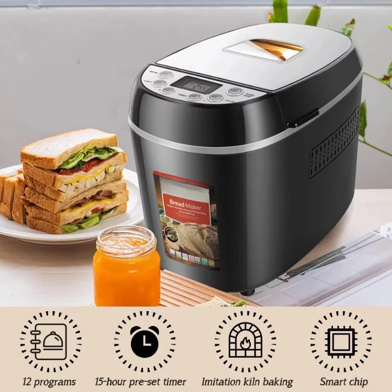 12 programs multi-function household 220V home dough french automatic electric bread maker machine