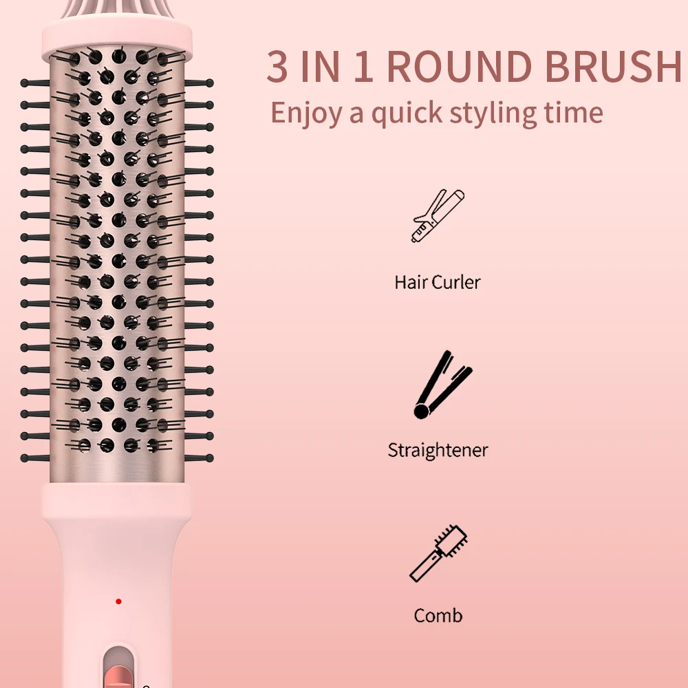 Lisaro Wave Curling Brush 2-in-1 Hot Brush Portable Professional Curling Rod, Styling Brush, Straightening airwrap hairstyler