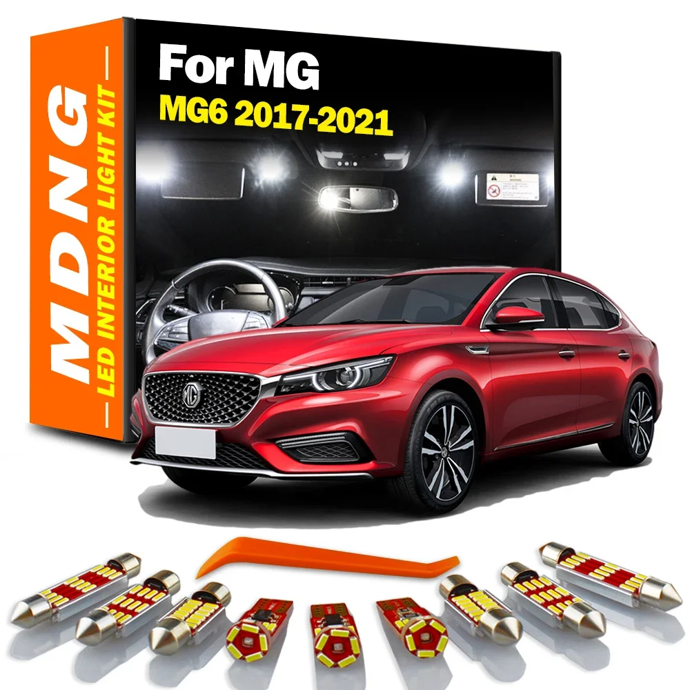 MDNG 8Pcs Canbus No Error For MG 6 MG6 2017 2018 2019 2020 2021 Vehicle Bulbs LED Interior Map Dome Light Kit Car Accessories