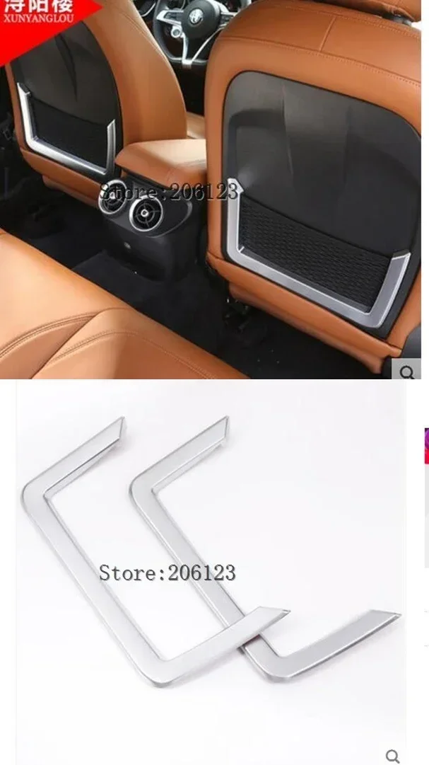 Car Accessories Set of 2pcs For Alfa Romeo Giulia 2017 2018 2019 2020 ABS Chrome Seat Back Frame Cover Trim Auto Parts