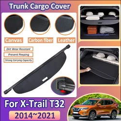 For Nissan X-Trail T32 Accessories 2014~2021 X Trail XTrail Rogue Car Trunk Cargo Cover Curtains Partition Board Auto Interior