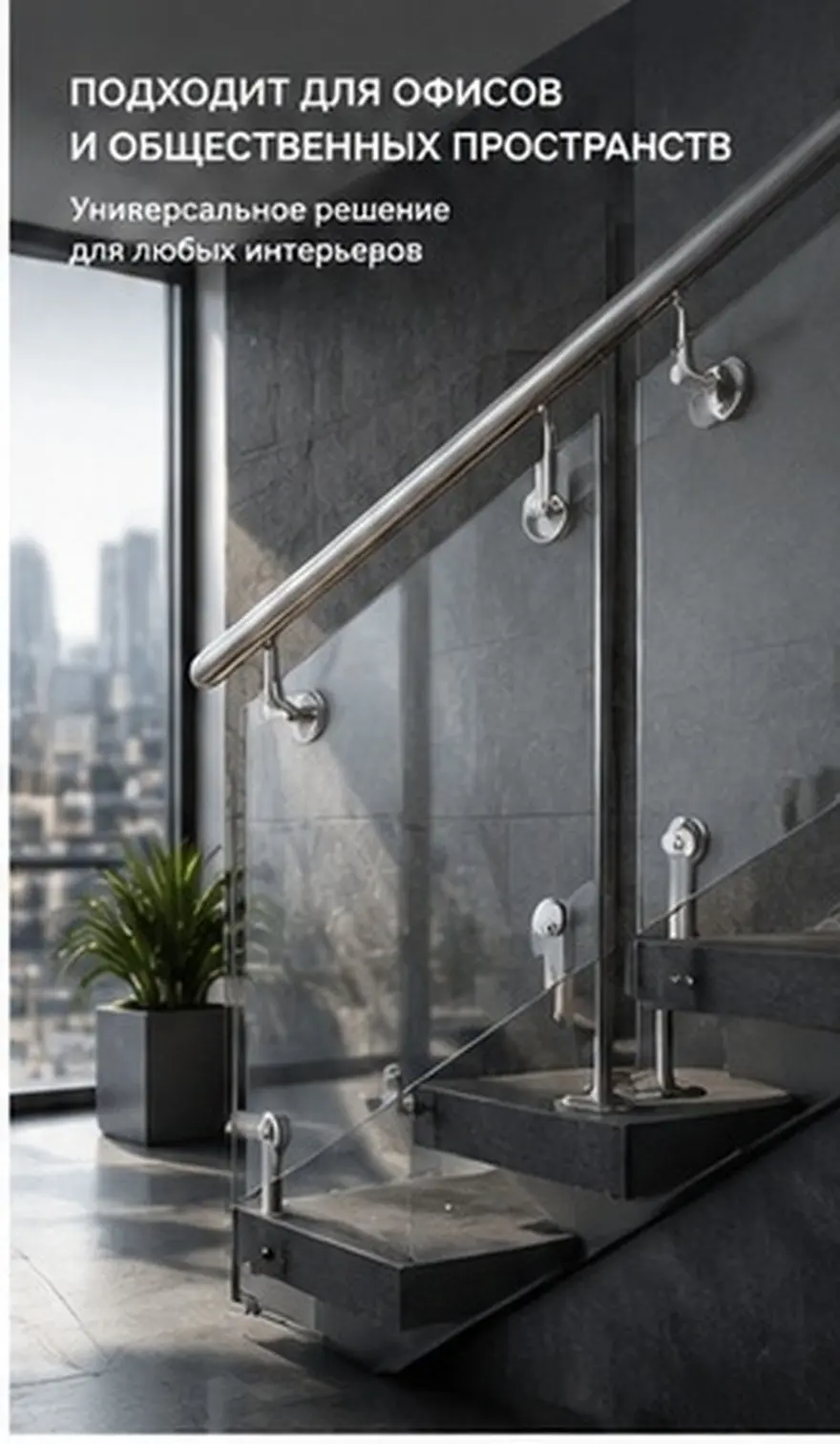 Stainless Steel Straight Handrail Bracket Wall Mount Holder for Staircase Deck Office Home Handrail Support Fitting Holder