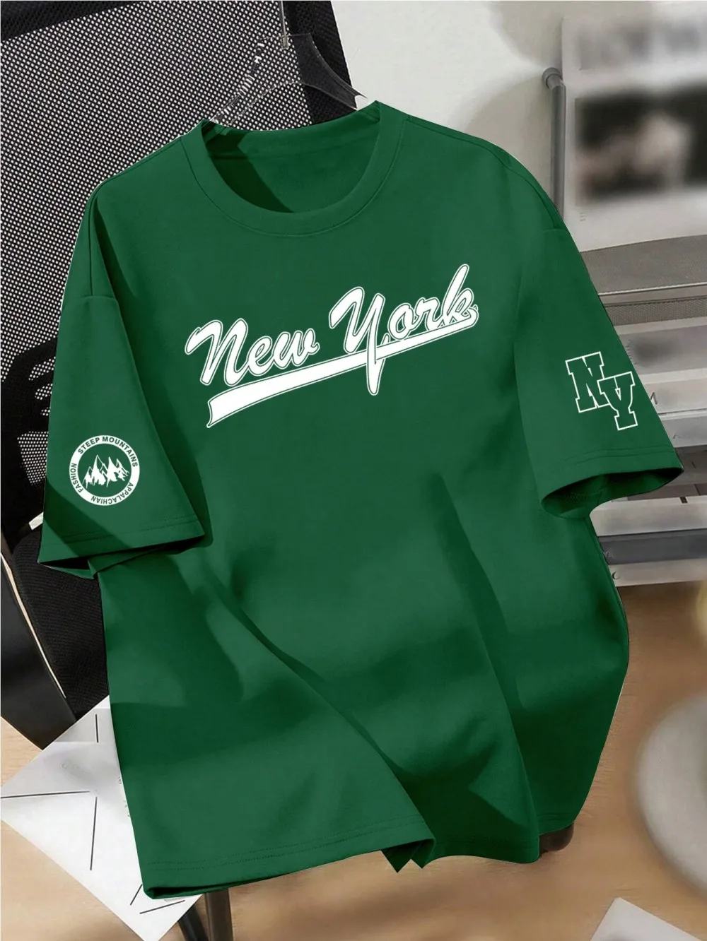 New men's summer design letter print soft and breathable round neck T-shirt summer outdoor street quick drying top image 6