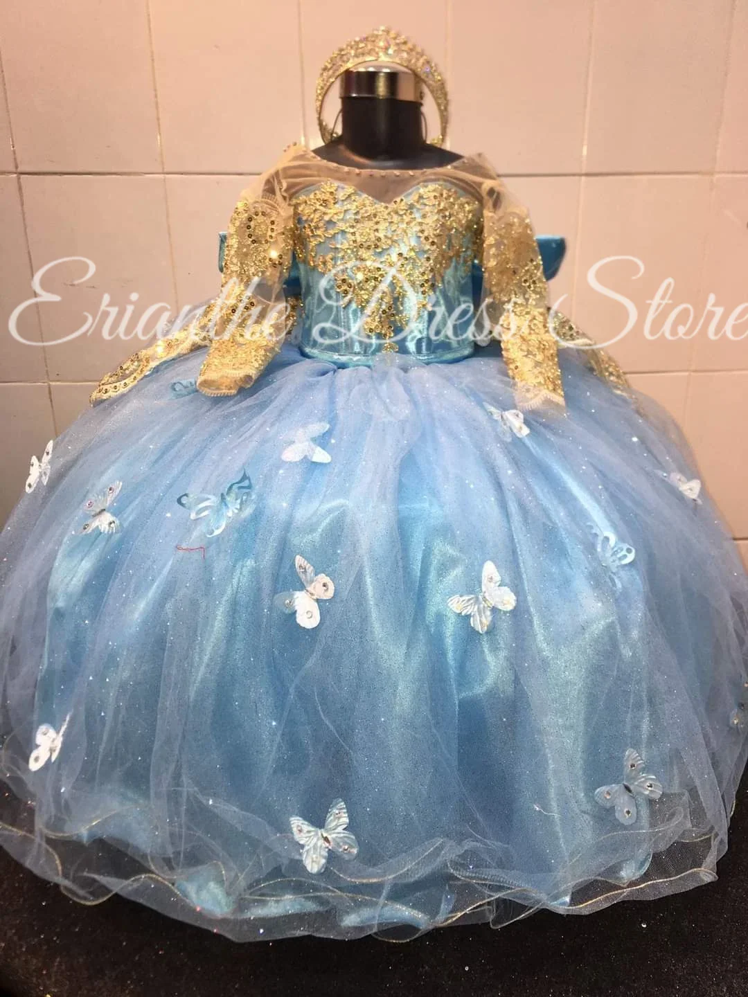 فستان فتاة الزهور الصفراء لحفلات الزفاف من التول مزين بالدانتيل بطبقات للأطفال وحفلات أعياد الميلاد الأولى فستاين سهرة/فساتين الحفلات حسب الطلب