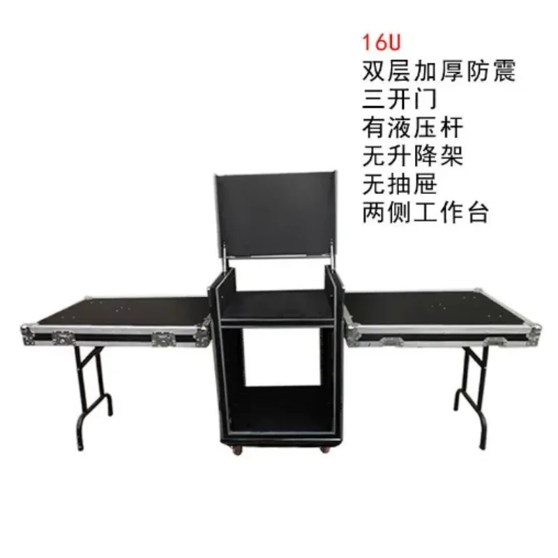 Cases de Voo e Transporte em Alumínio para Equipamentos de Vídeo e Áudio, Rack de Áudio ATA e Estação de Trabalho DJ, com Mesa DJ Portátil Dobrável