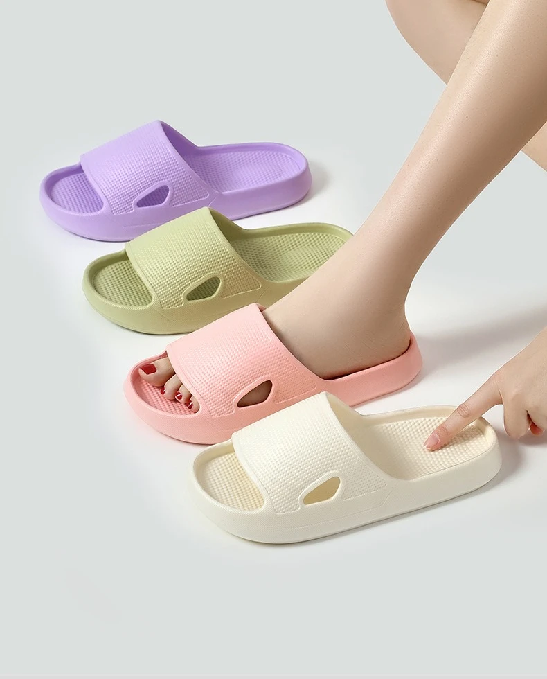 Dicke Plattform Wolke Hausschuhe EVA Weiche Sohle Kissen Rutschen Sommer Strand Flip-Flops Frauen Rutschfeste Badezimmer Hause Hausschuhe – Detail 11