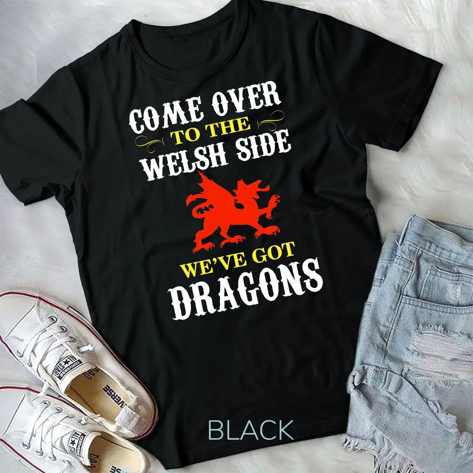 Come Over To The Welsh Side Wales Dragon Unisex T-shirt