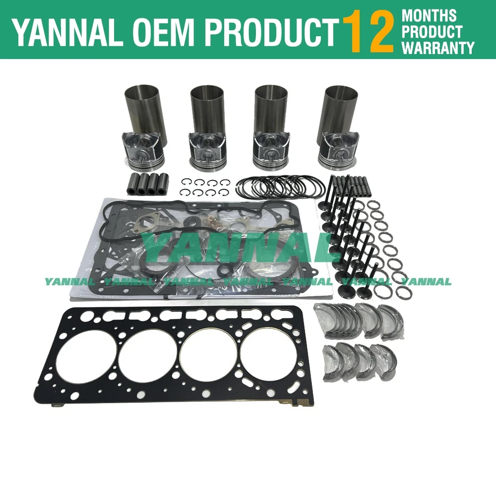 12V V3300 V3300-DI-T Direct Injection repair Overhaul Rebuild Kit For Kubota Engine Piston Ring Gasket Set