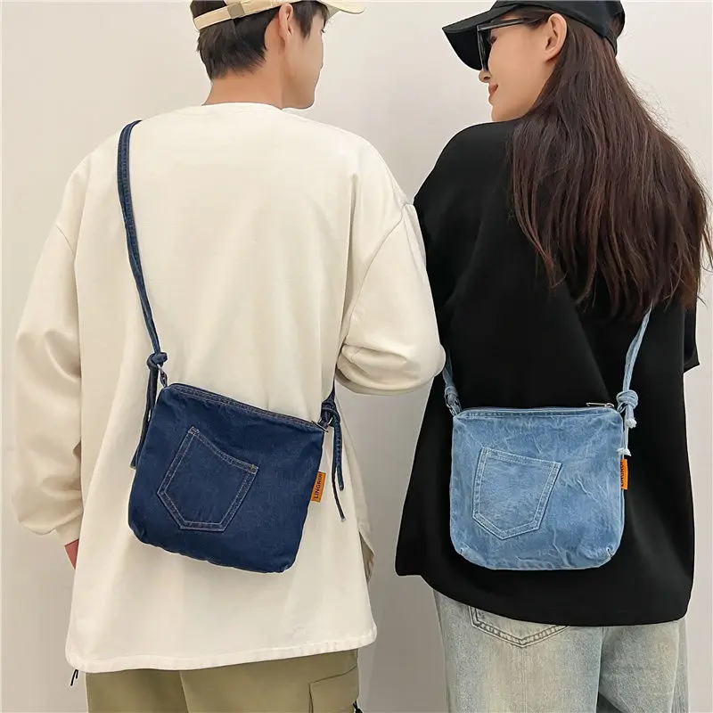 Crossbody Bag Mobile Phone Bag Mini - New Style Shoulder Bag Movement Fallow Vintage Cowboy Canvas Unisex