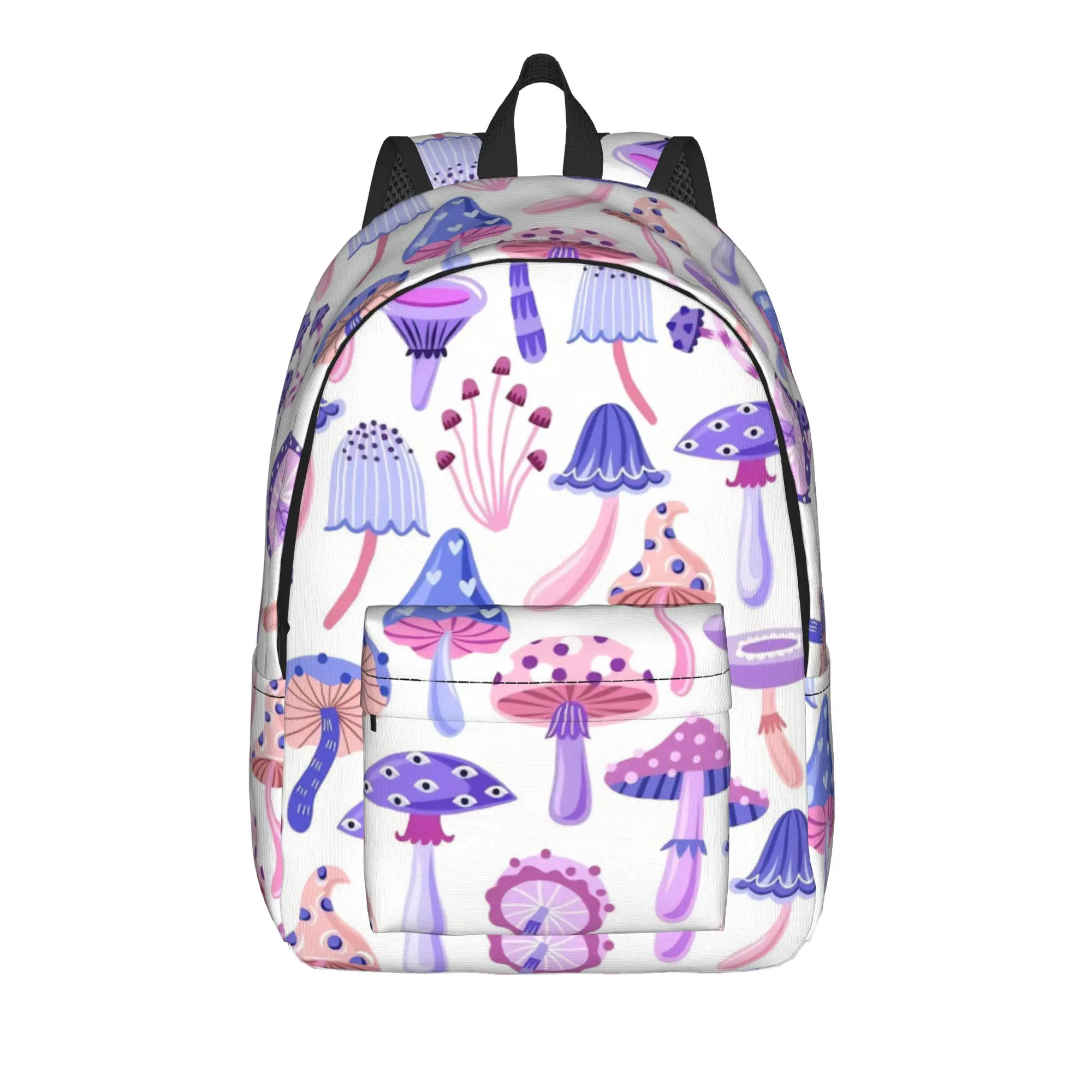 Colorful Mushrooms Backpack for Men Women Casual High School Business Daypack  Laptop Computer Canvas Bags Lightweight
