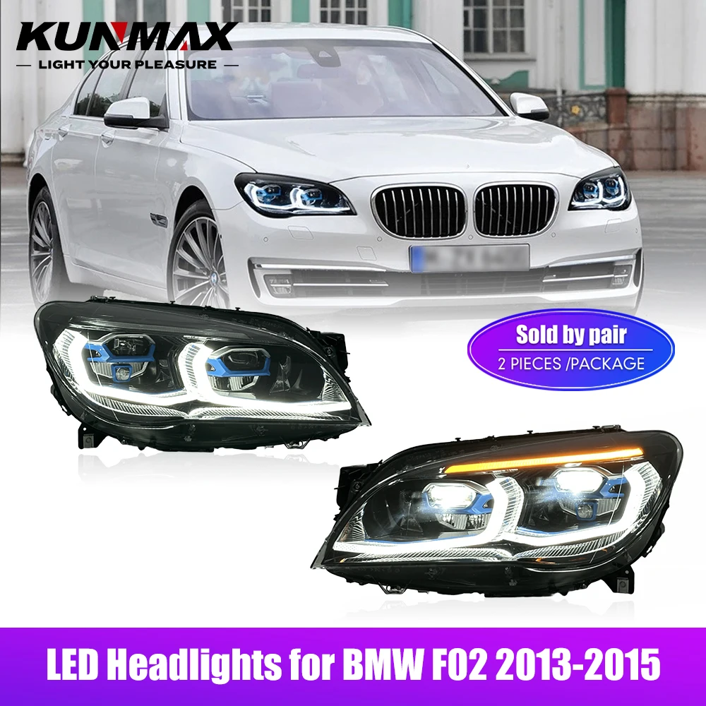 

2PCS LED Car Headlight Assembly For BMW F02 2013 2014 2015 Front Headlights Yellow White DRL Turning Signal Left Right Head Lamp