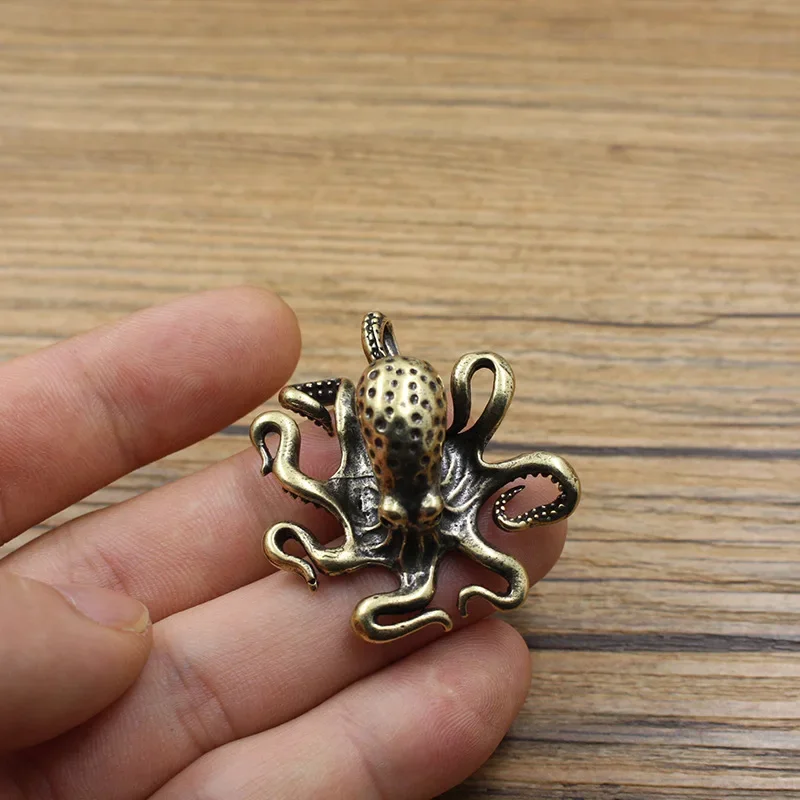 真鍮の幸運なタコ,机の装飾,金属の置物,装飾的なミニチュア,風水アクセサリー