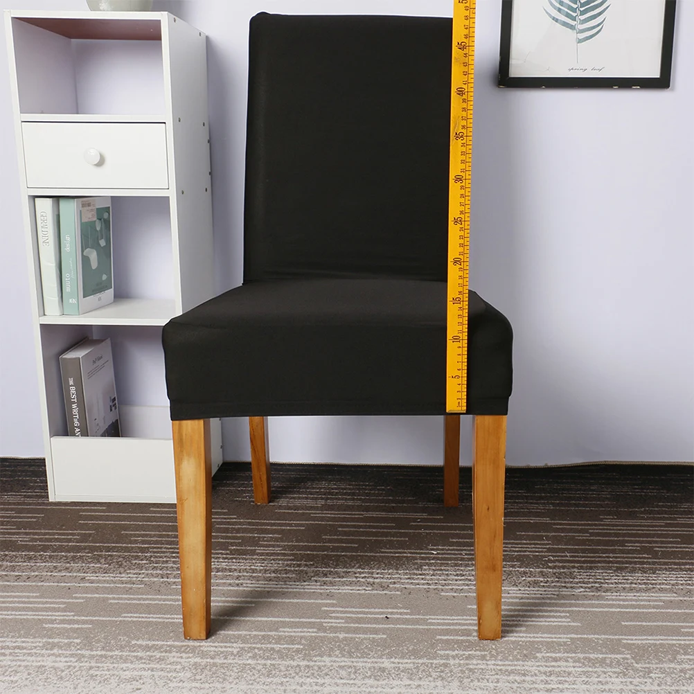 

Black Stretch Milk Silk Chair Slipcover Wrinkle Resistant Removable Washable Chair Cover Protector for Dining Room Restaurant