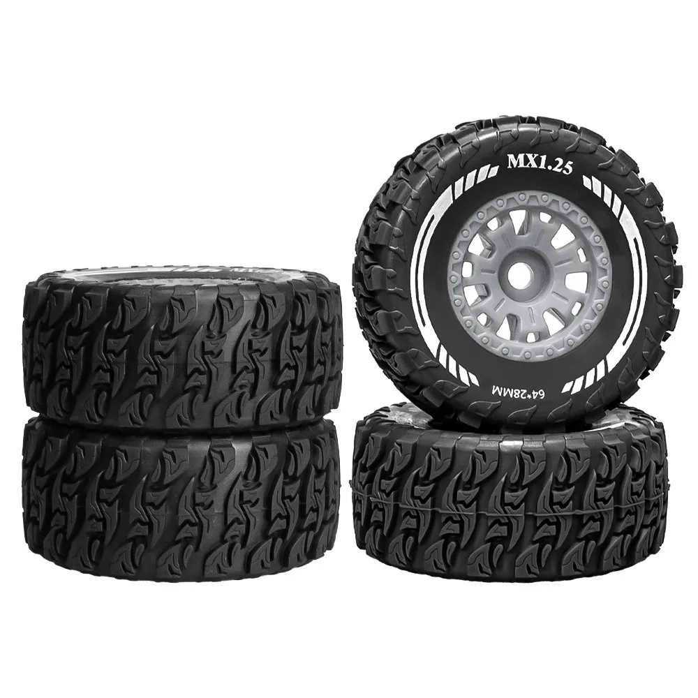 Mini Mojave Grom 4 llantas de plástico con neumáticos de goma para coche Arrma RC 1/16 Mojave Grom 4X4 Desert Truck piezas de mejora