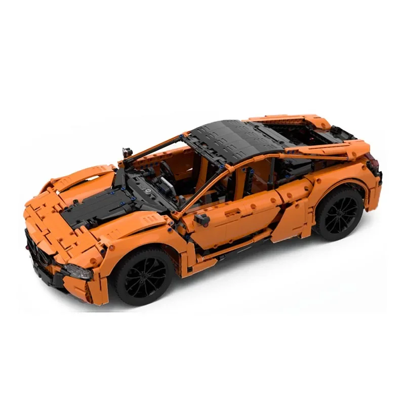 MOC-43958-coche deportivo con Control remoto para niños, Motor de potencia, bloques de construcción, regalos educativos de cumpleaños y Navidad