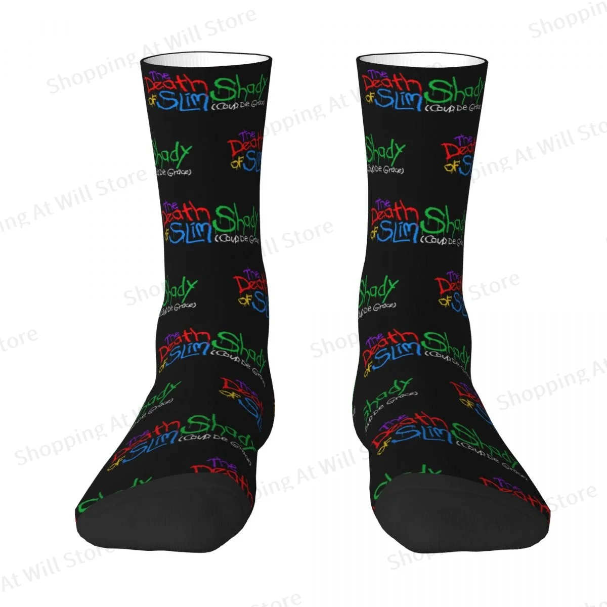 Famous Rapper Eminem This Album Slayyys Men Women Round neck Socks Windproof Novelty Spring Summer Autumn Winter Stockings Gift