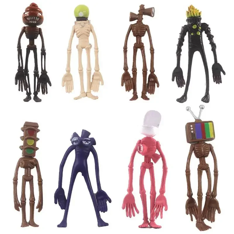 NUOVO 8 pz/set Sirena Testa Giocattolo IN PVC Action Figures Sirenhead Figura Modelli Horror Divertente Testa Giocattoli per I Bambini Bambini Regalo Di Compleanno