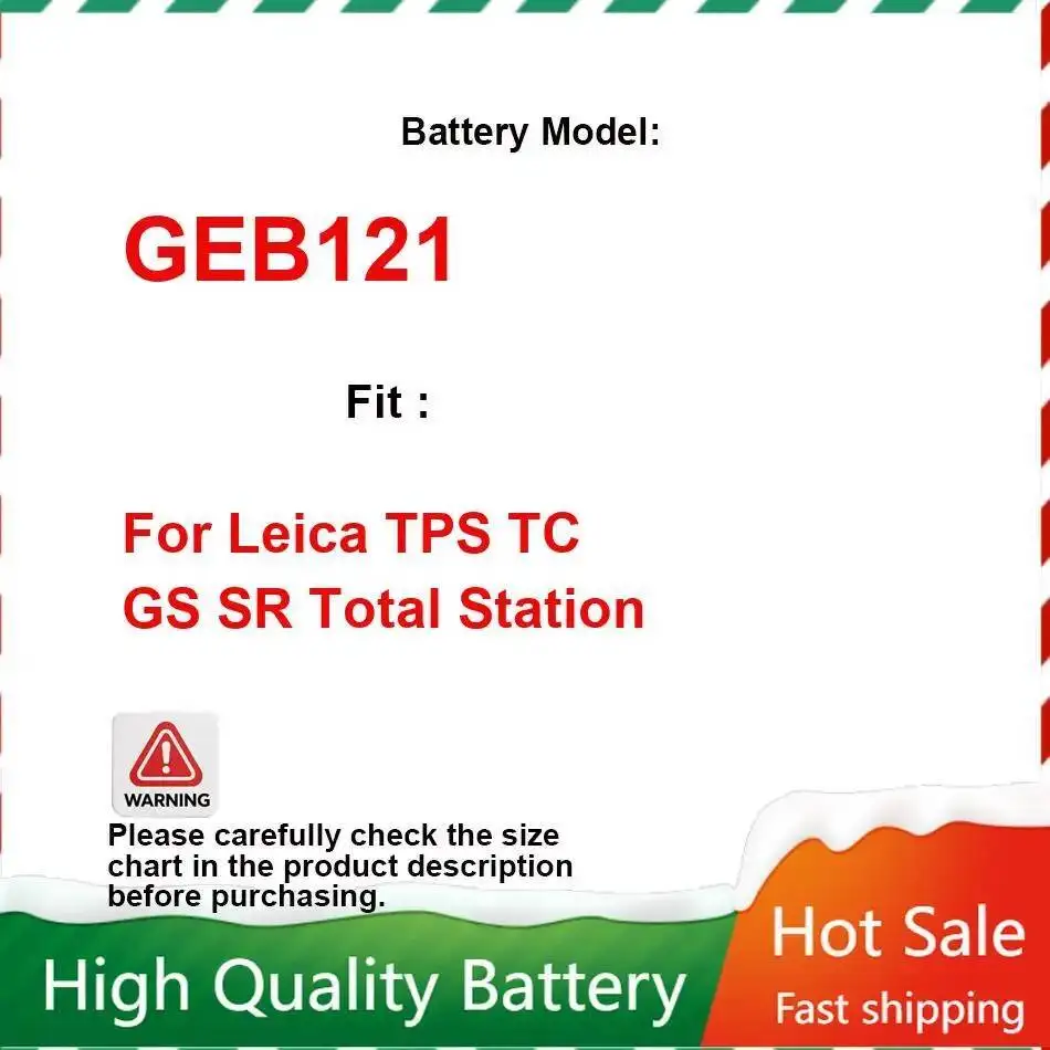 

4200mAh Replacement Battery GEB121 for Leica TPS TC GS SR Series Survey Instrument Total Station Batteries Warranty