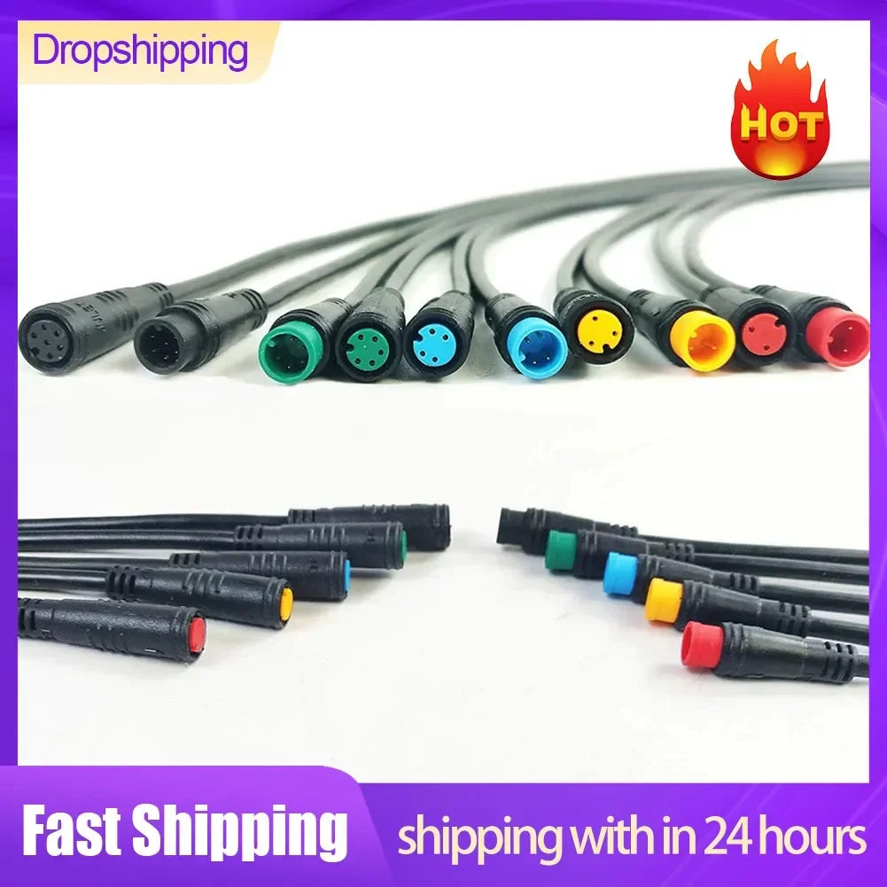 80cm Julet 9mm 2 3 4 5 6Pin Cable Waterproof Male Or Female For Bafang Ebike Display Extension Connector Waterproof