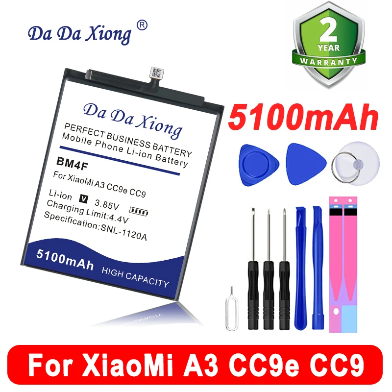 DaDaXiong High Quality 5100mAh BM4F Replace Battery For Xiaomi Mi A3 CC9e CC9 CC9 E Mi9 Lite MI 9 LITE Batteries + Tool