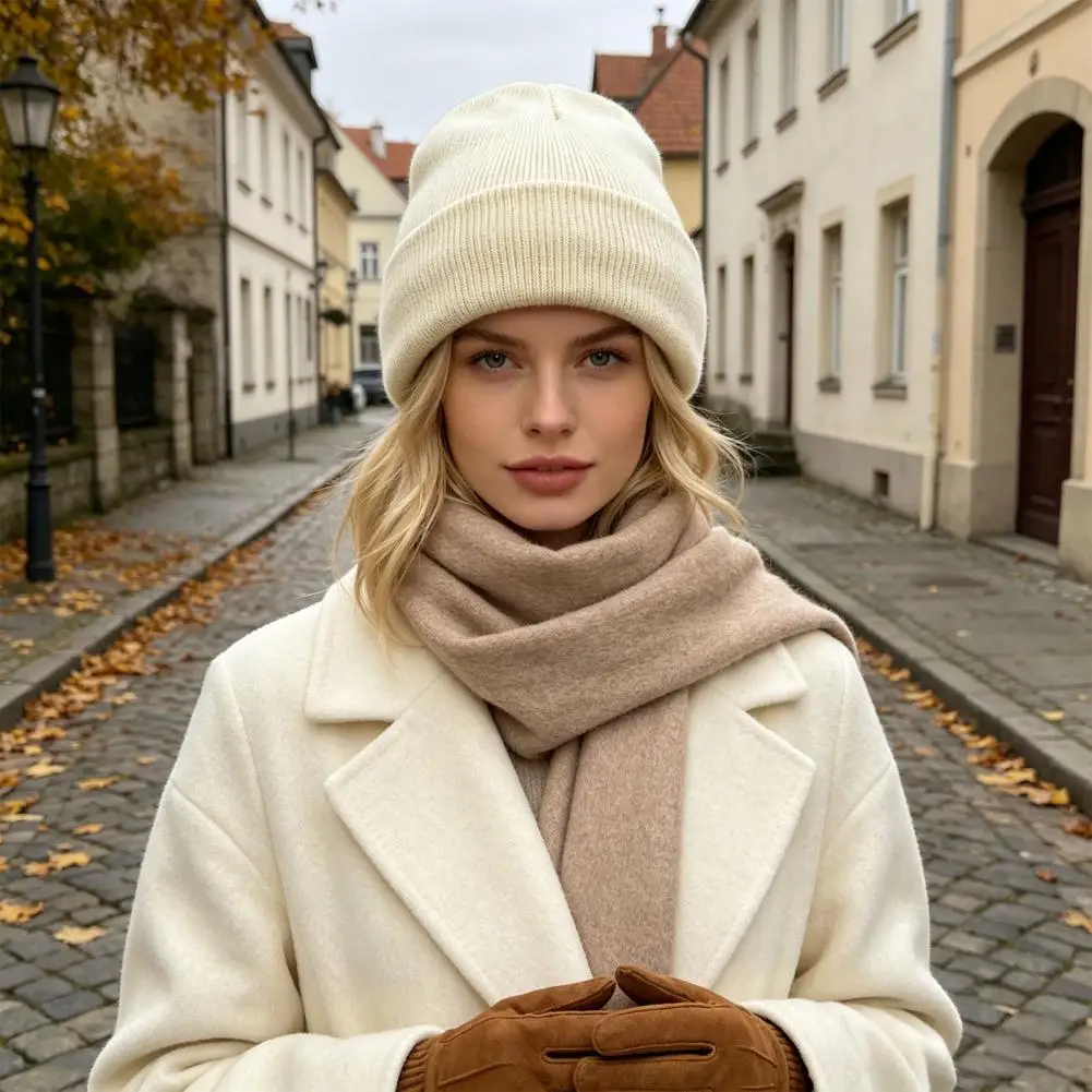 Satin Lined Knit Hat for Women, Fashion Stretchy Hat for Frizz-free Hair Protection Elastic Daily Wear Caps Gift for Friends