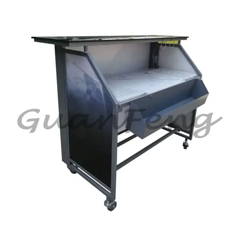 Pure Silver Aluminum Portable Folding DJ Table with LED Lighting