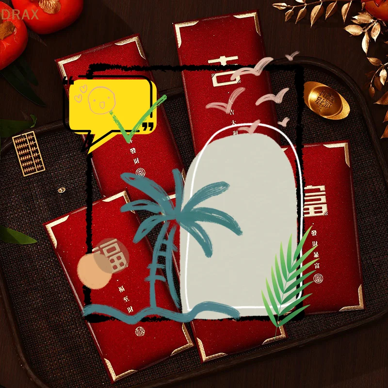 

6Pcs Red Envelope New Year Red Pocket Chinese New Year Red Envelopes Red Bag Spring Festival Marriage Birthday Red Envelopes