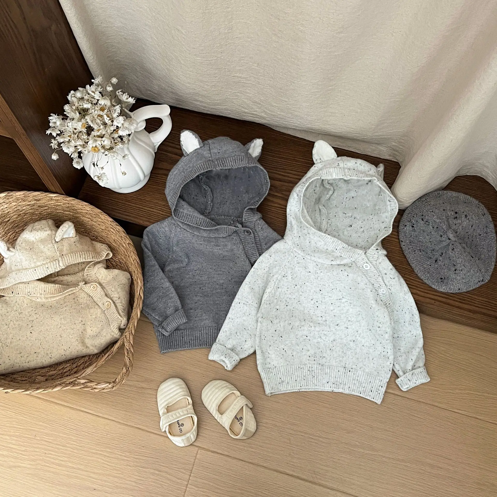 

Kids Baby Boys Sweater 20256 Winter Knit Hooded Thicken Warm Toddler Girls Pullovers Casual Children 1-3Y Boys Sweater Knitwear