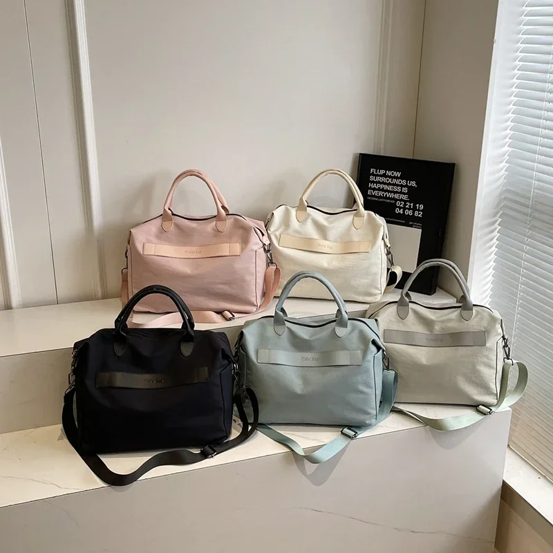 

Solid Color Oxford Zipper Sewing Thread Travel Bags 2025 High Quality Sweet Shoulder Bag Large Capacity Commute Bags for Women