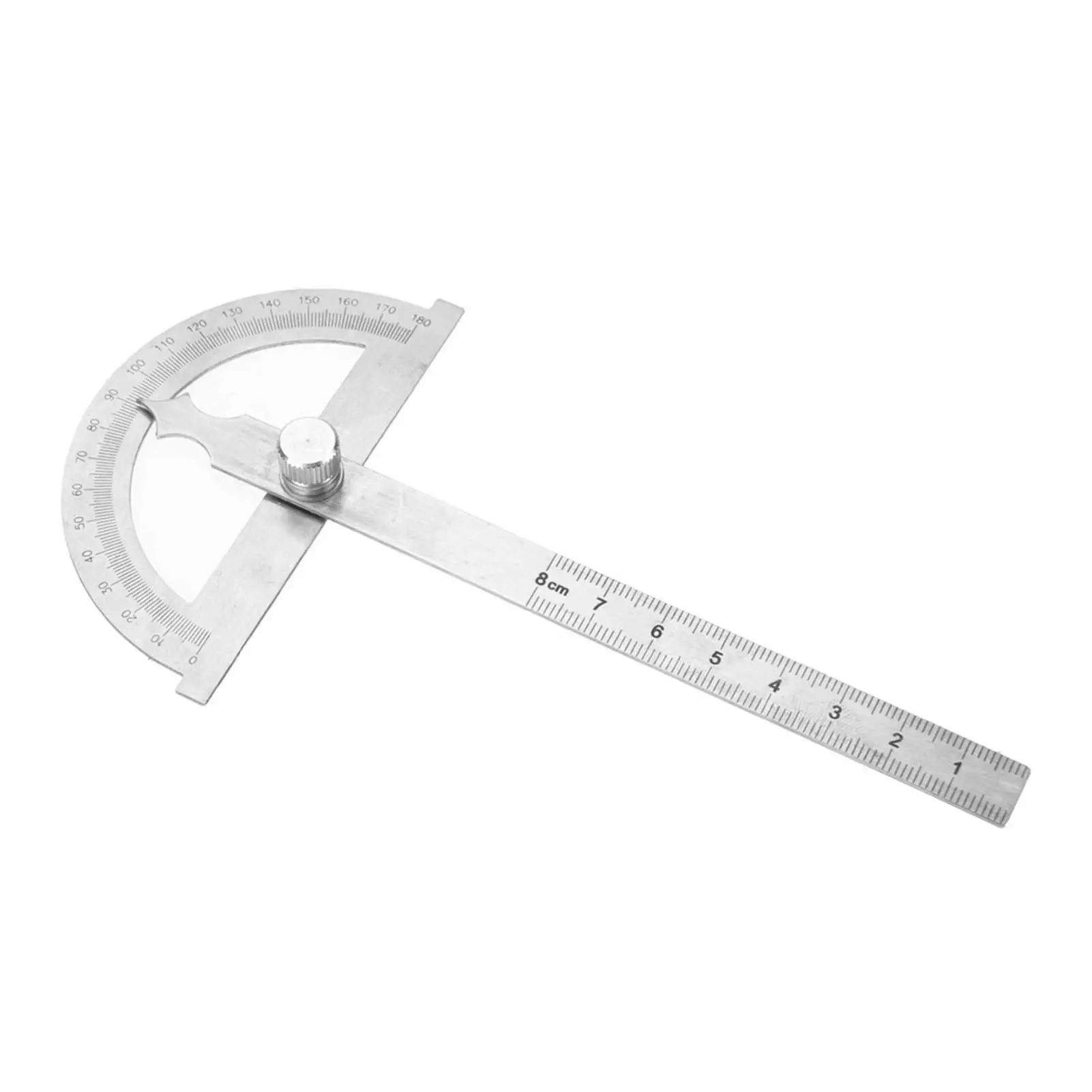 2-in-1 Stainless Steel Protractor Goniometer Angle Finder Gauge with 15cm Ruler, 0-180 Degrees