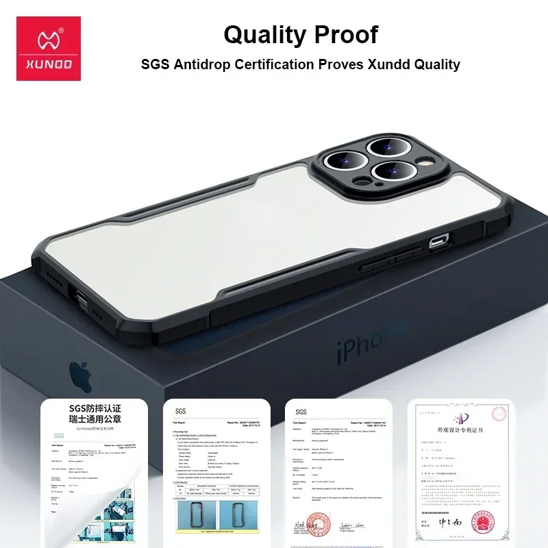 For iPhone 13 14 Pro Case XUNDD Shockproof Airbags Bumper Transparent Back Cover For iPhone 13 14 Pro Max 6.7