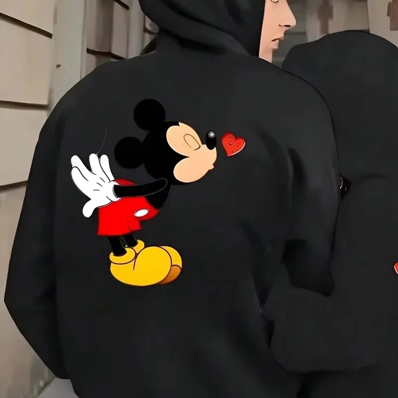 هوديس متطابقة للزوجين بنمط الرسوم المتحركة من Disney هي ملابس عشاق مريحة للخريف والشتاء مناسبة لكل من الرجال والنساء