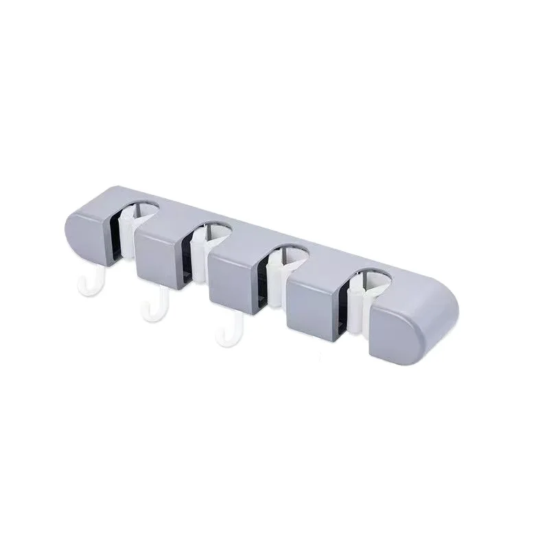 Multi Purpose No Drill Adhesive Mop Broom Hook, Wall Mount Cleaning Tool Rack, Damage Free Bathroom Kitchen Storage Organizer image 5
