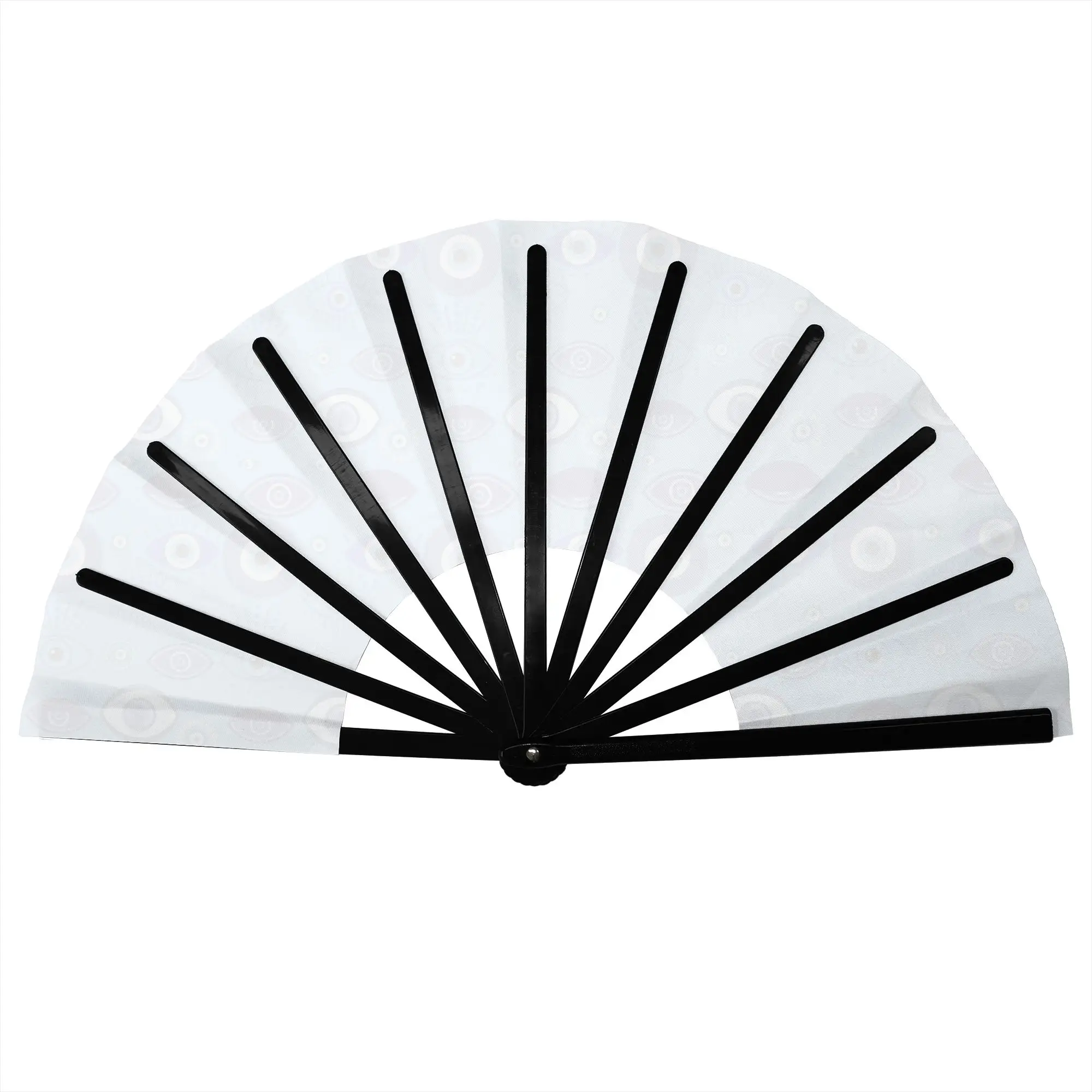 Evil Eye Pattern Stylish Hand Fan Unisex  Printed Polyester Fan Trendy Costume Prop Folding Fans For Dancing Gift