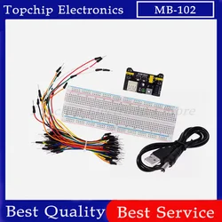 3.3V/5V MB102 Breadboard Power Module+MB-102 830 Points Prototype  For Arduino kit +65 Jumper Wires DC Powe Converter Cable