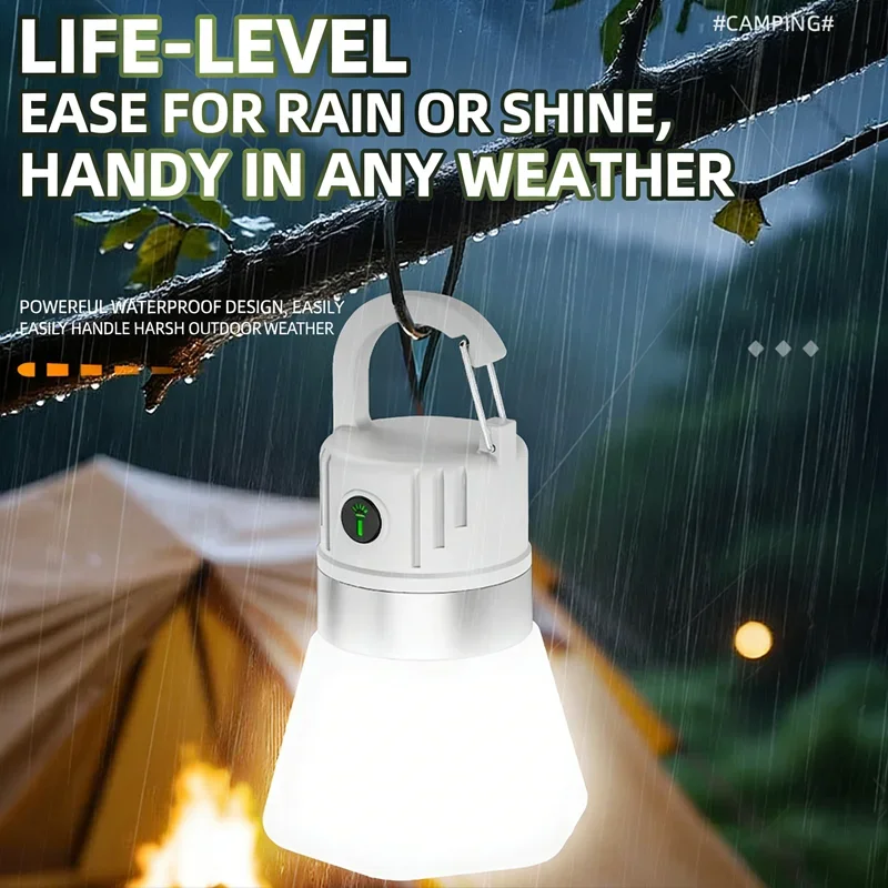 Handheld Flashlights Portable Outdoor Rechargeable Camping Light With Hook High Brightness IPX4 Emergency Torch Night Lighting