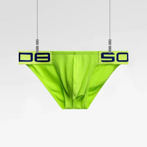 Imagen 2 del producto Calzoncillos sencillos y con horquilla alta para hombre, bolsa transpirable de algodón de cintura baja, fitness deportivo BS813