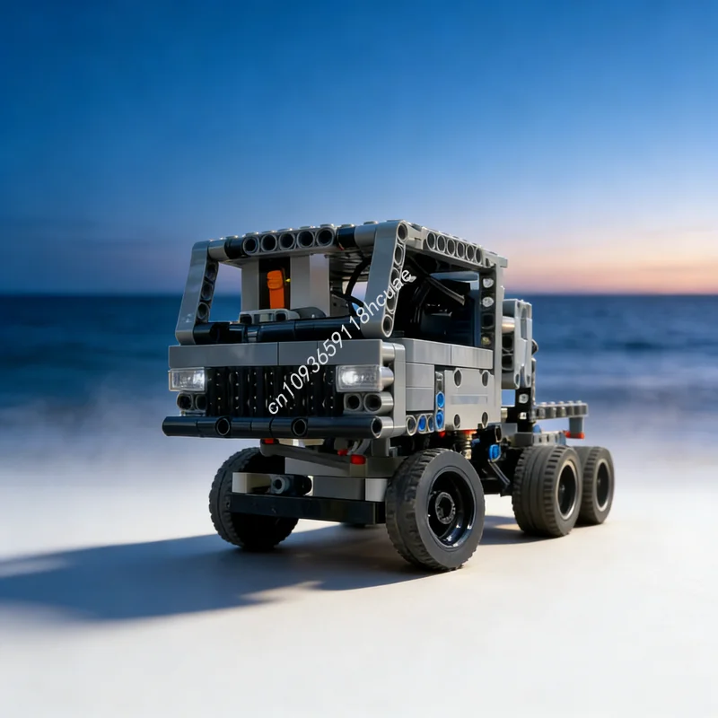 482 peças MOC Caminhão de Teste Técnico Compacto, Apenas Motores M, Blocos de Montar para Modelismo, Ideia de Arquitetura, Presentes de Natal, Brinquedos Educativos