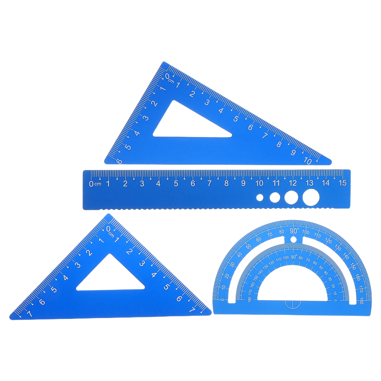 

1 set Student Ruler Set Aluminum Alloy Straight Triangular Protractor Geometry Math Drawing Tools Drafting Supplies Office Exam
