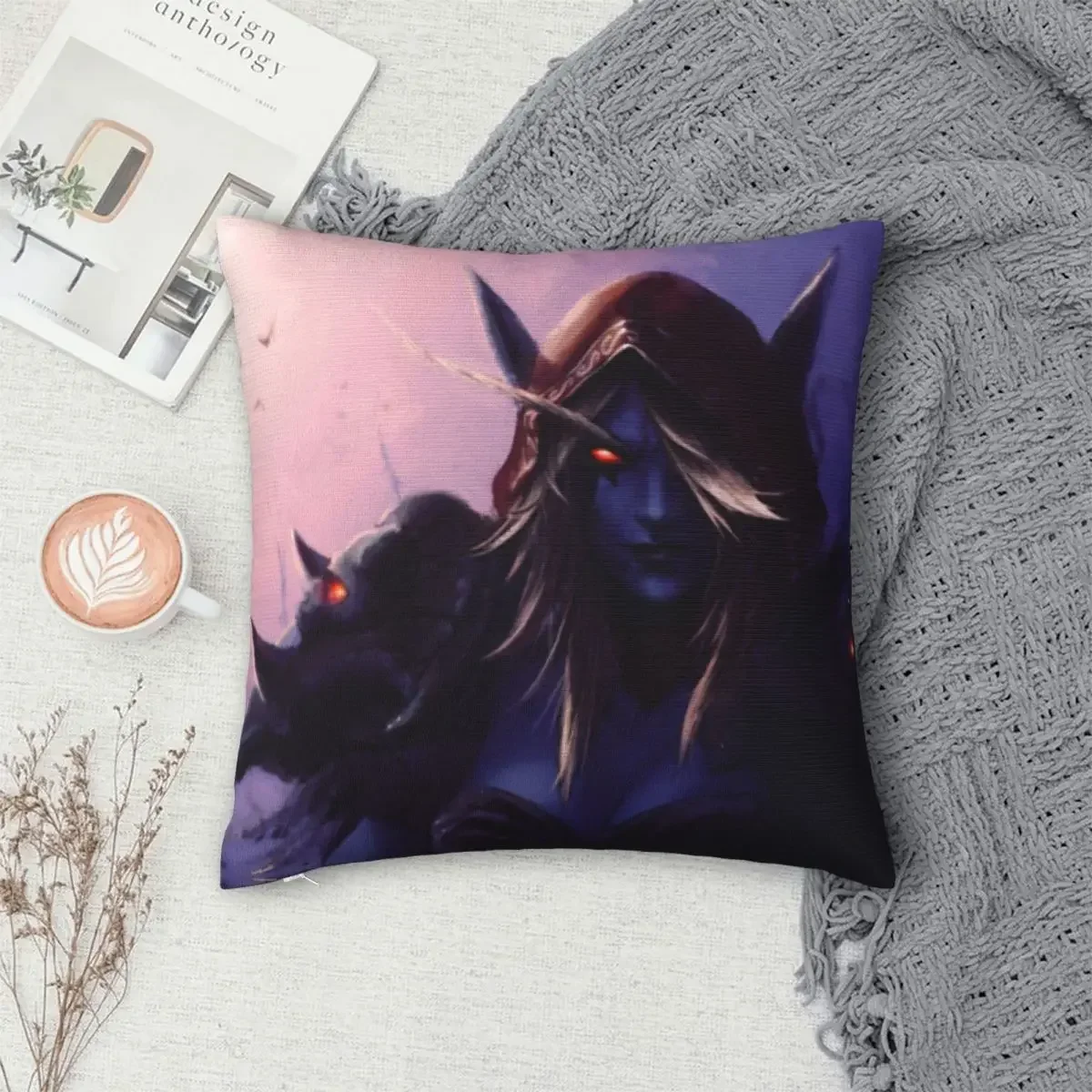 Sylvanas Windrunner Pillow Cover Horror Cartoon Trendy Pillow Case Cushion Cover Pillowcases For Chair Sofa Home Decoration