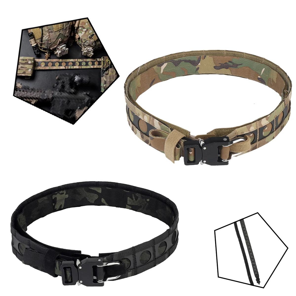 

Tactical Snap Belt, Quick Release Molle Rigging Bison Tactical Belt Two-Layer Quick Release Metal Buckle Airsoft Equipment