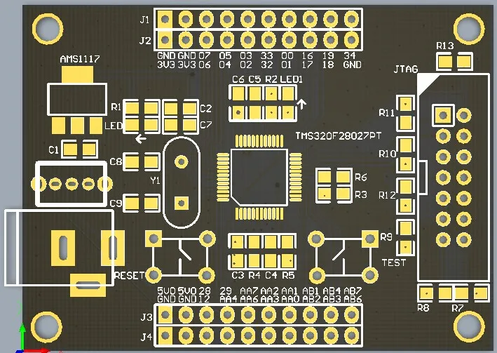 TMS320F28027DSP minimum system board/development board/core board (empty board bare board)