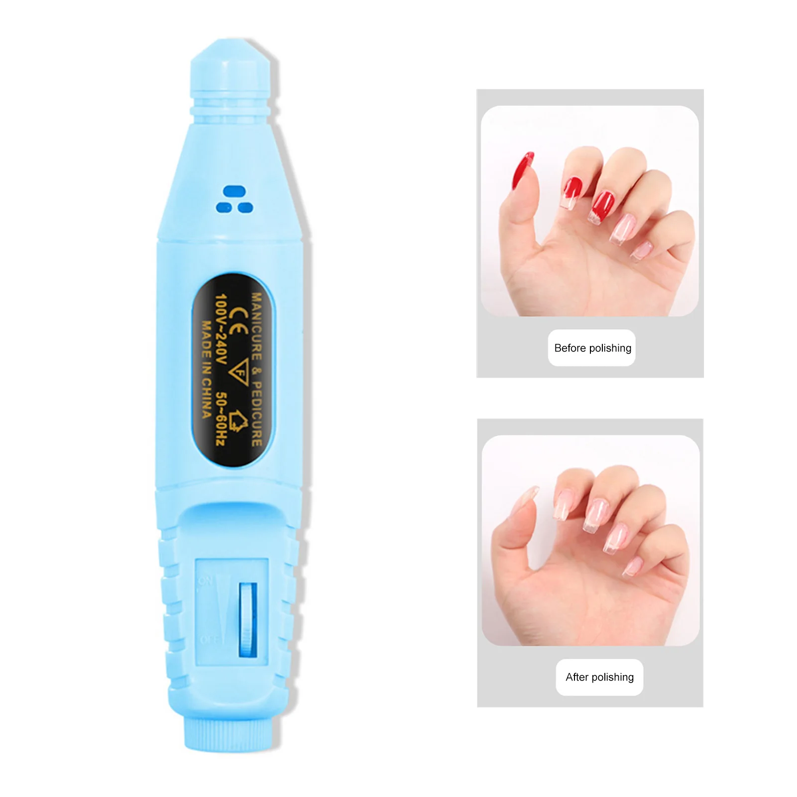 Electric nail grinder Nail Drill Polishing Sander pen Machine File tools Finger Toe Nail Care Removal Exfoliating Pedicure Kit