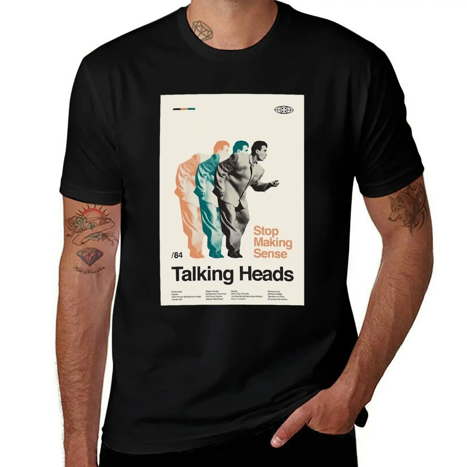 

Винтажная футболка Stop Making Sense, Talking Heads, мужская футболка, хлопковые футболки с аниме для мужчин, футболка