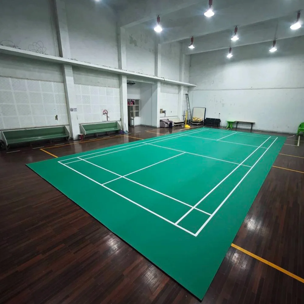 Beable PVC lantai untuk Badminton kristal pasir permukaan Bola Voli Badminton picleball multi-penggunaan Lapangan